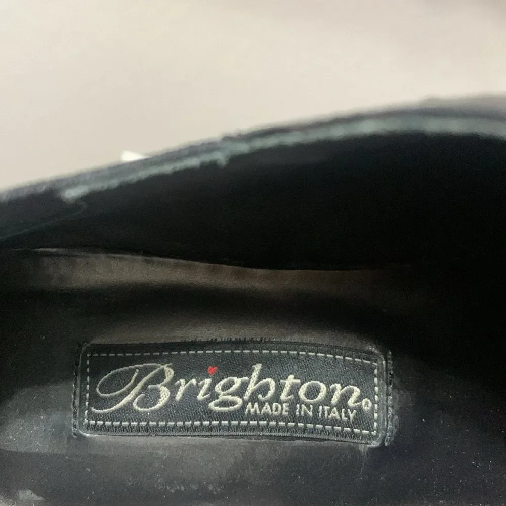 Brighton Vixon Chunky Black Slip On Heels Size 8 - Picture 7 of 8